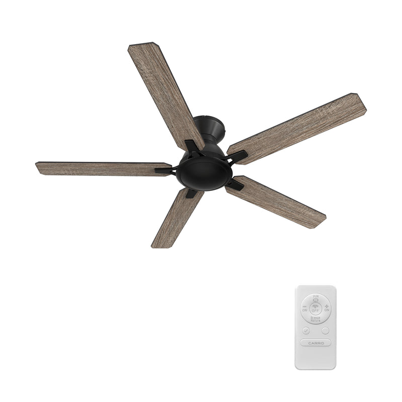 Kipton 52 inch 5-Blade Ceiling Fan with Remote Control - Black/wooden/Walnut