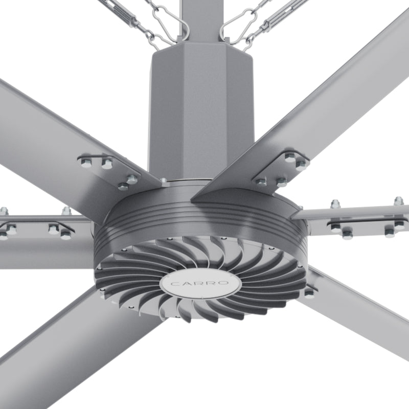 VISBY 6-Blade 22ft 480V Industrial HVLS Fan with Wall Control - Silver