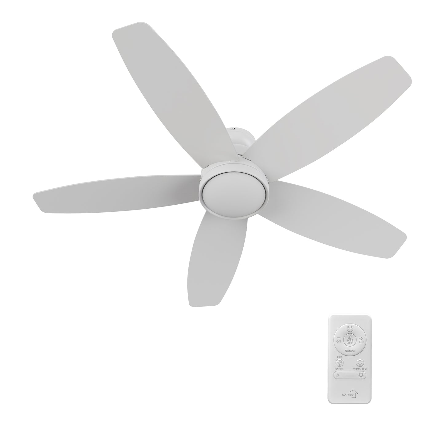 Webster 52 inch 5-Blade Ceiling Fan with LED Light Kit & Remote Control - White