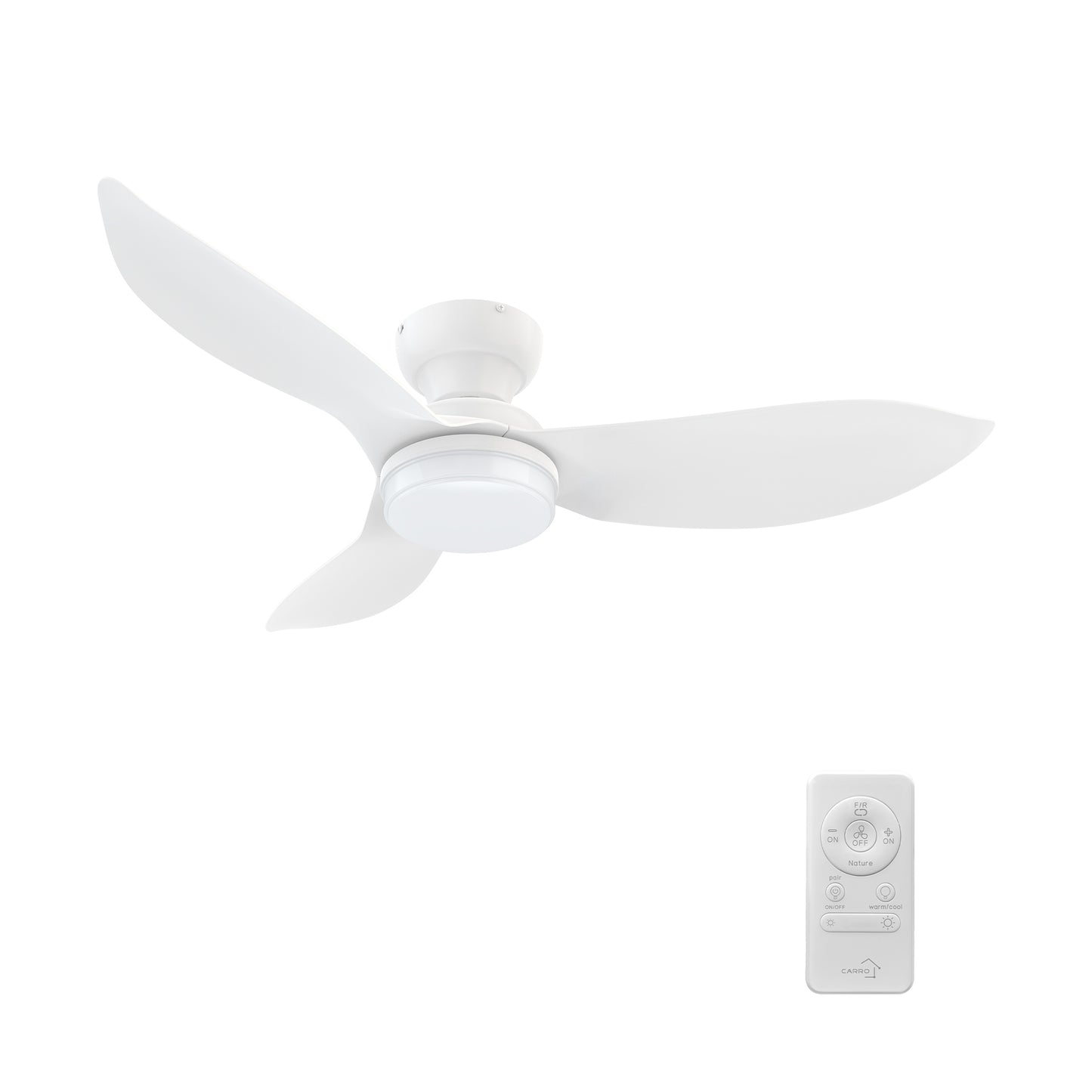 Axelle 45 inch 3-Blade Ceiling Fan with Remote Control - White