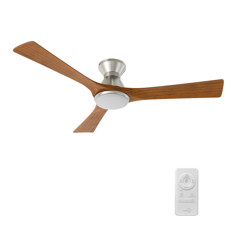 Royce 52 inch 3-Blade Ceiling Fan with LED Light Kit & Remote Control - Silver/Solid wood