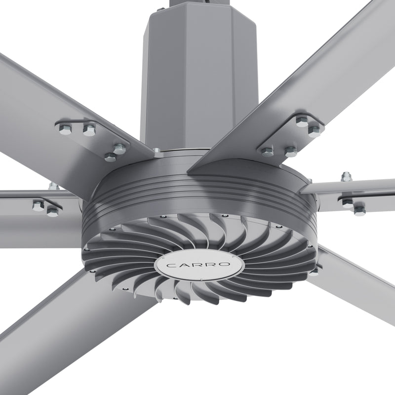 VISBY 6-Blade 20ft 480V Industrial HVLS Fan with Wall Control - Silver