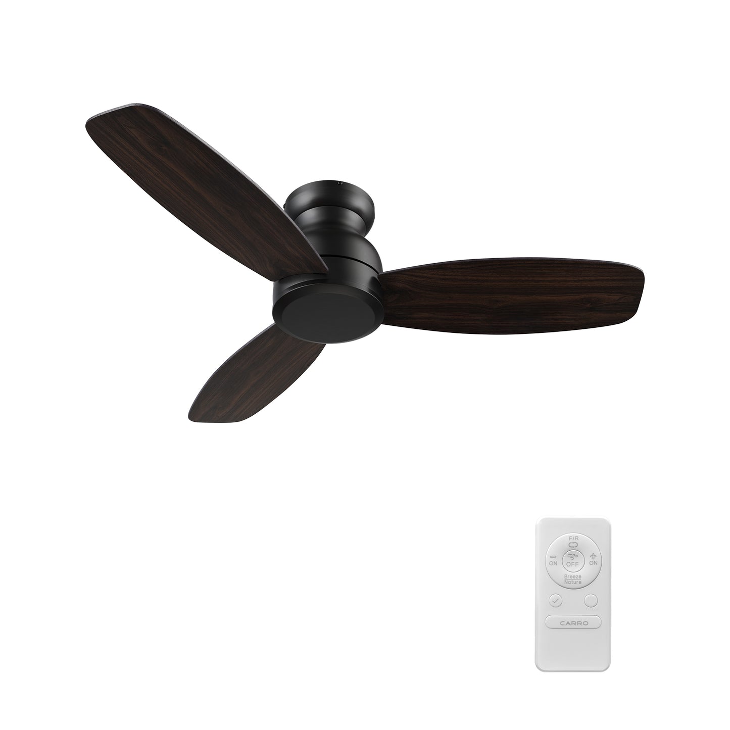 Stanley 48 inch 3-Blade Ceiling Fan with Remote Control - Black/Walnut & Barnwood (Reversible Blades)