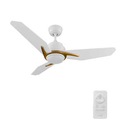 Brixton 44 inch 3-Blade Ceiling Fan with LED Light Kit & Remote Control - White