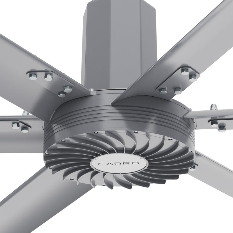 VISBY 6-Blade 24ft 480V Industrial HVLS Fan with Wall Control - Silver