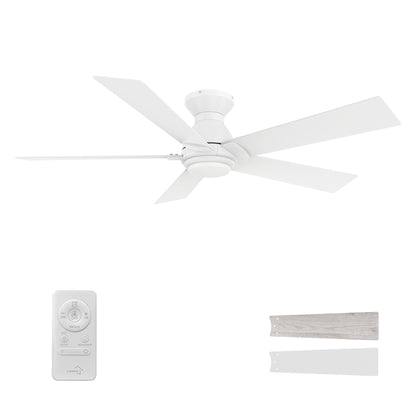 Clayton 52 inch 5-Blade Ceiling Fan with Remote- White