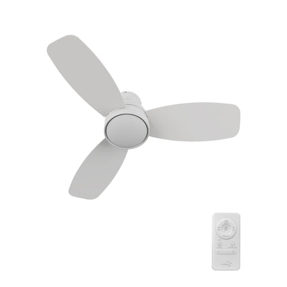 Rushmoor 44 inch 3-Blade Ceiling Fan with LED Light Kit & Remote Control - White