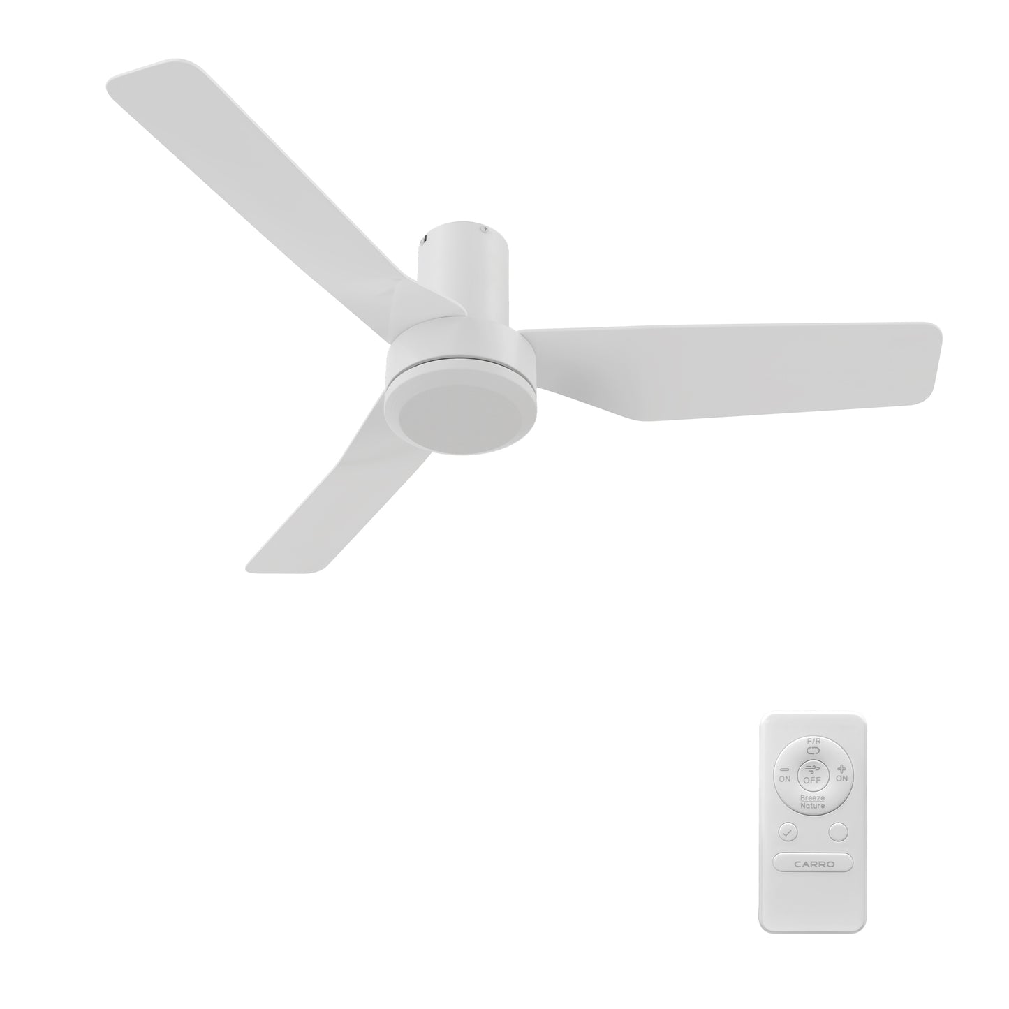 Caerus 44 inch 3-Blade Ceiling Fan with Remote Control - White