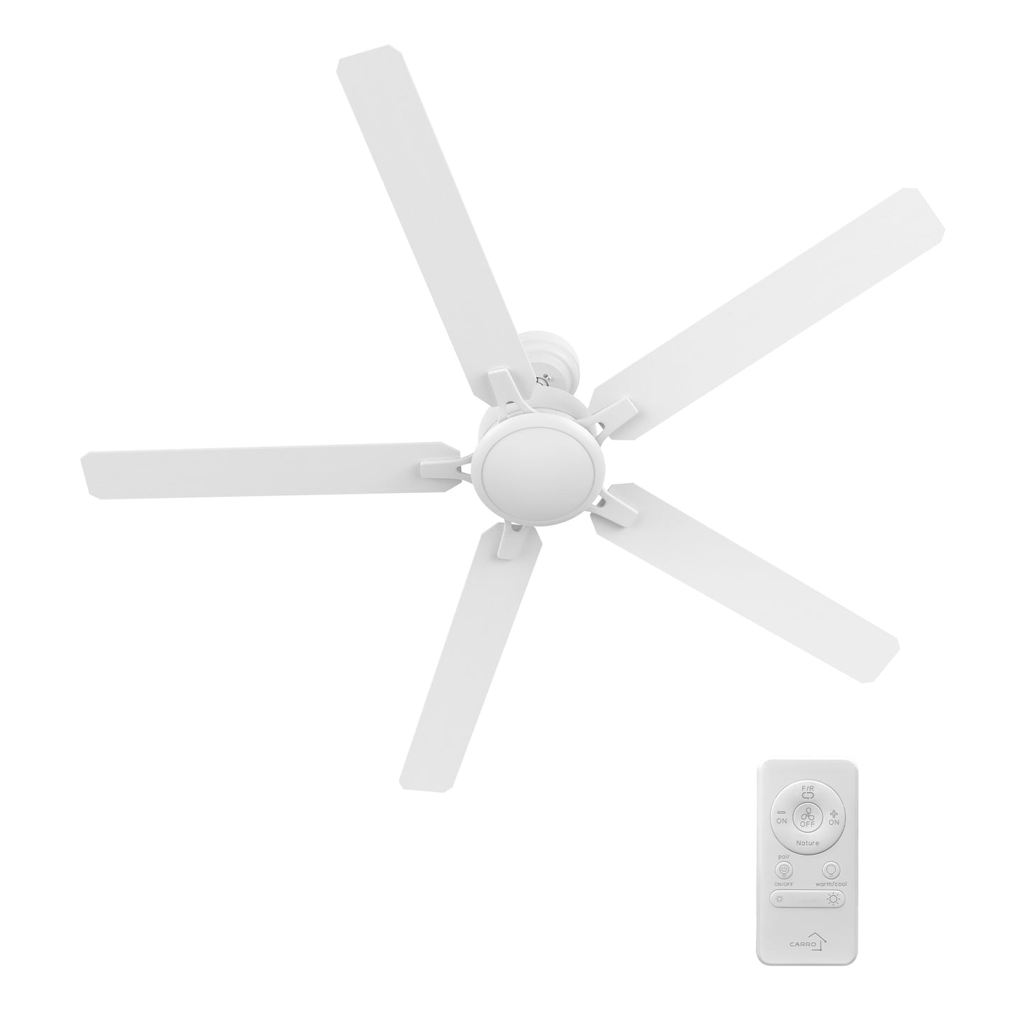 Dunkirk 60 inch 5-Blade Ceiling Fan with Remote Control - White