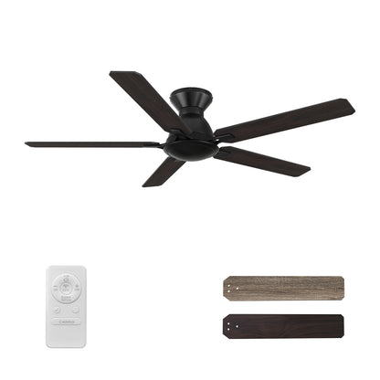 Kipton 52 inch 5-Blade Ceiling Fan with Remote Control - Black/wooden/Walnut