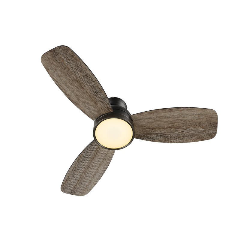Rushmoor 44 inch 3-Blade Ceiling Fan with LED Light & Remote Control - Black
