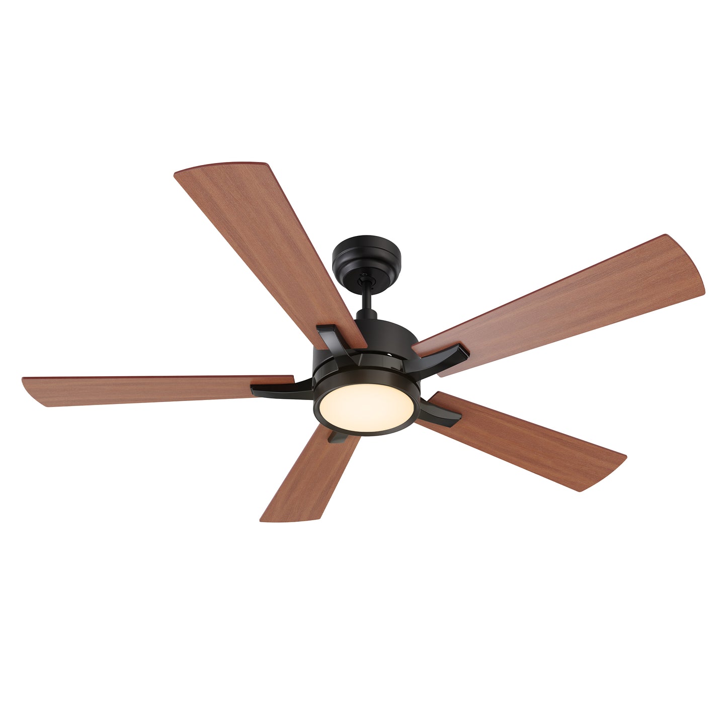 Surrey 56 inch 5-Blade Ceiling Fan with LED Light Kit & Remote Control- Black/Wood Finish (Reversible Blades)