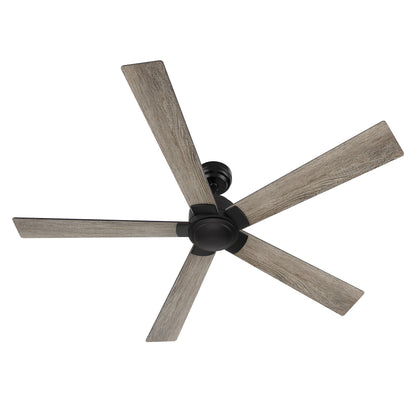 Lurgan 52 inch 5-Blade Ceiling Fan with Remote Control - Black/Barnwood & Walnut Reversible Blades (No Light)