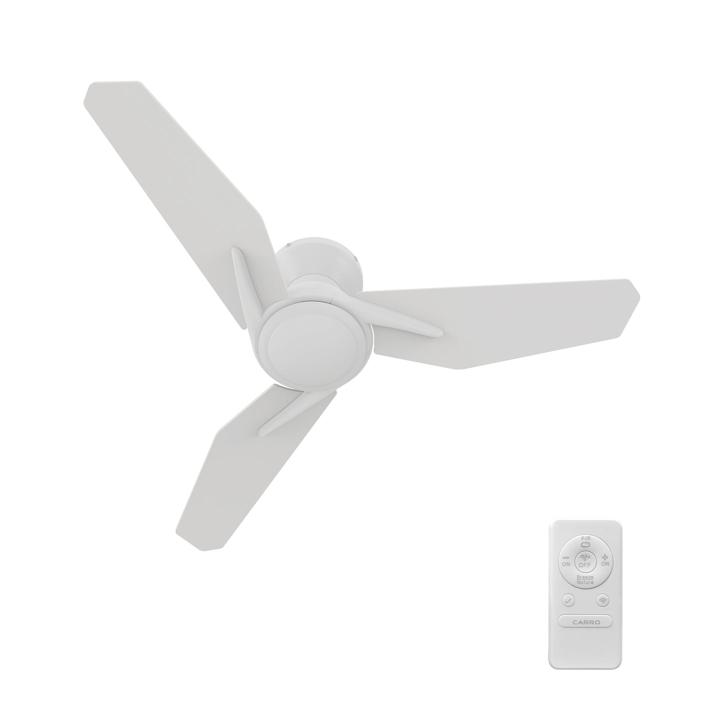 Leon 44 inch 3-Blade Ceiling Fan with Remote Control - White