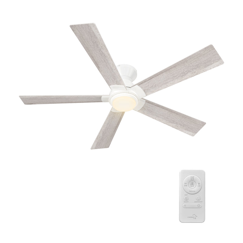Clayton 52 inch 5-Blade Ceiling Fan with Remote- White