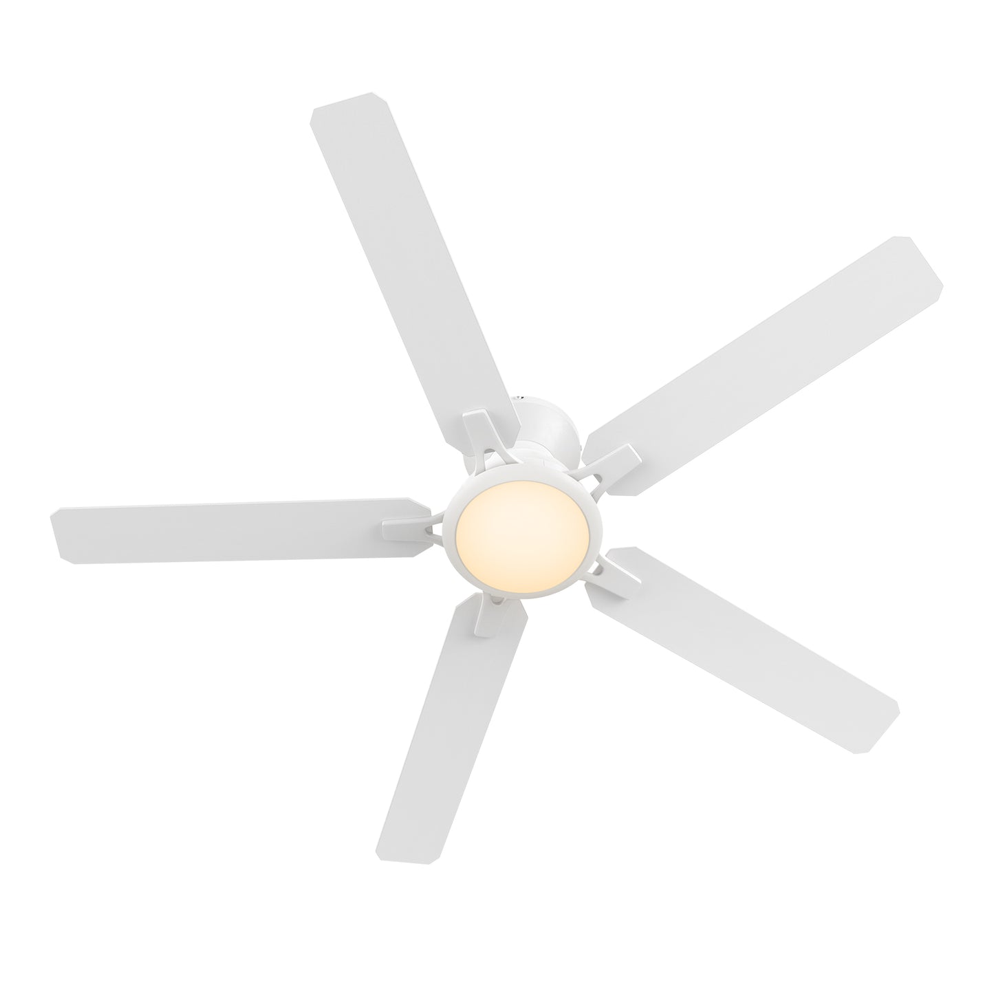 Kipton 52 inch 5-Blade Ceiling Fan with LED Light Kit & Remote Control - White