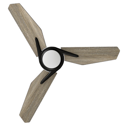 Eryx 44 inch 3-Blade Ceiling Fan with LED Light Kit & Remote Control - Black/Barnwood