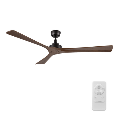 ATHENA 60 inch 3-Blade Ceiling Fan with Remote Control- (Solid Wood Blades)