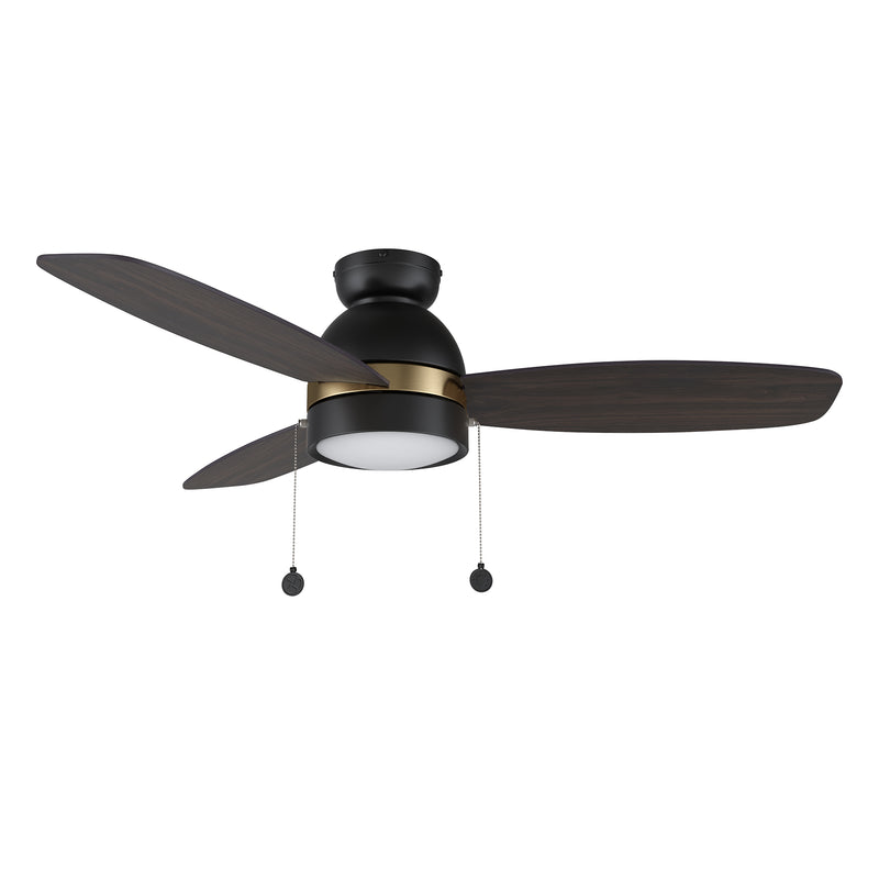 LEXINGTON 48 inch 3-Blade Ceiling Fan with Pull Chain - Black/Wooden/Walnut