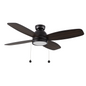 GREENWOOD 48", 52" 4-Blade Flush Mount Ceiling Fan with Pull Chain