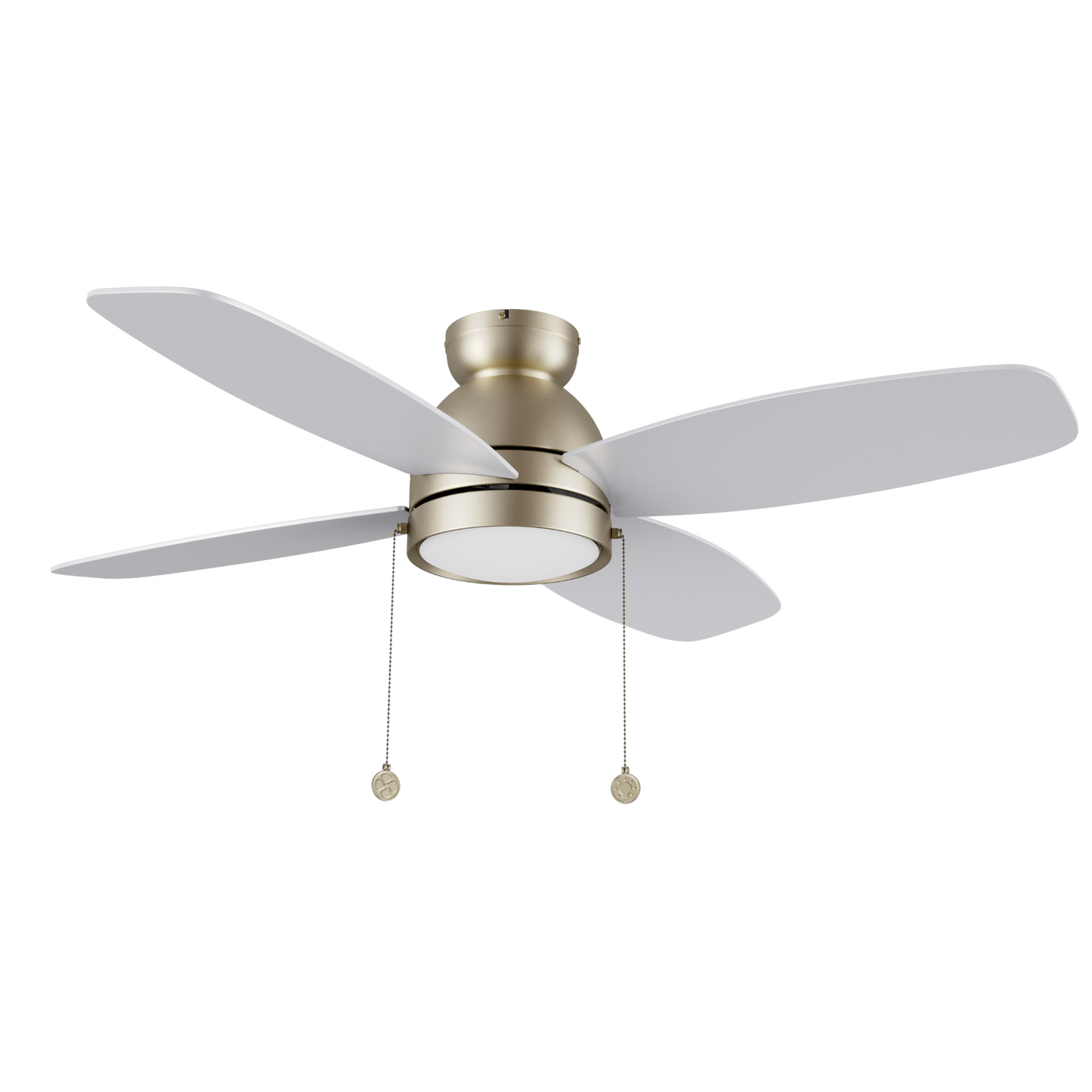 GREENWOOD 48", 52" 4-Blade Flush Mount Ceiling Fan with Pull Chain