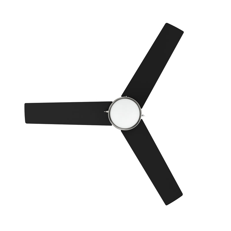 ASCOTT 52 inch 3 Blade Ceiling Fan with Pull Chain - Brushed Nickel/Black