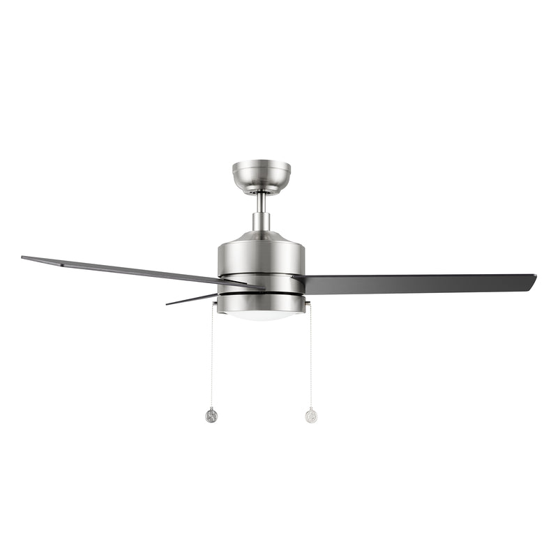 ASCOTT 52 inch 3 Blade Ceiling Fan with Pull Chain - Brushed Nickel/Black