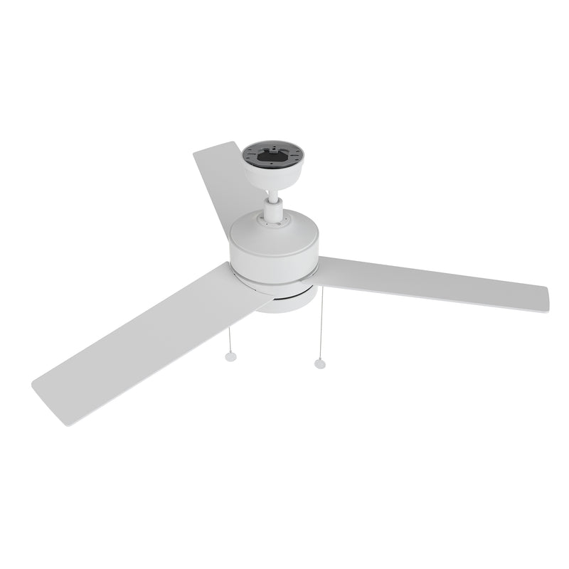 ASCOTT 52 inch 3 Blade Ceiling Fan with Pull Chain - White/White