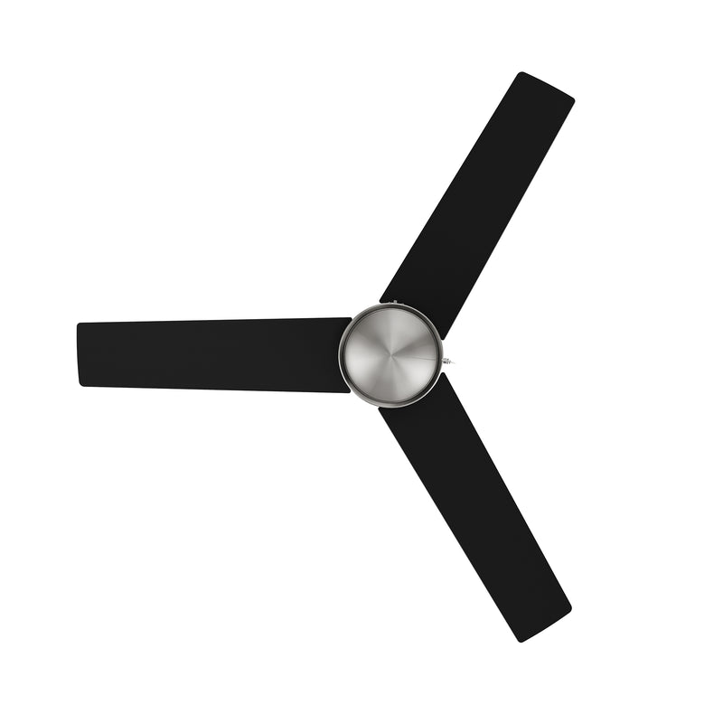 ASCOTT 52 inch 3-Blade Ceiling Fan with Pull Chain - Brushed Nickel/Black (No Light)