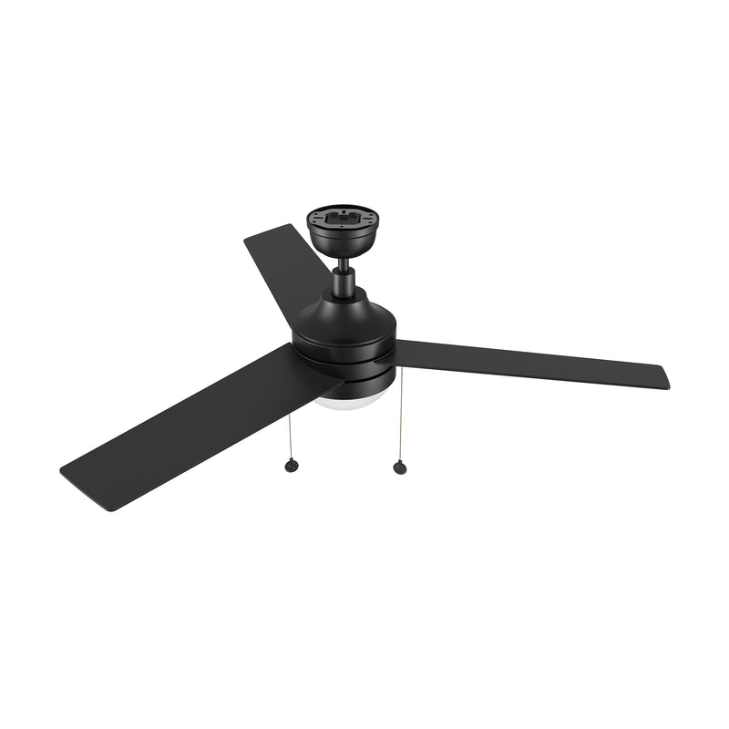 MALTA 52 inch 3-Blade Ceiling Fan with Pull Chain - Black/Walnut (Reversible Blades)