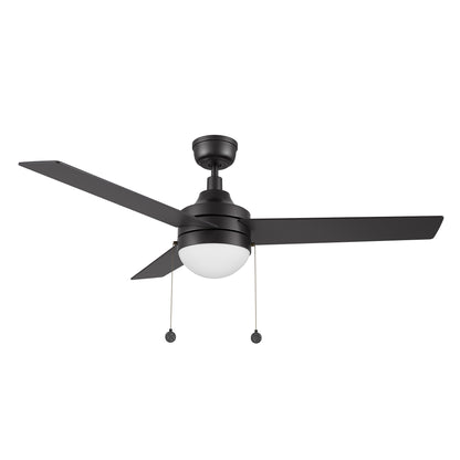 MALTA 52 inch 3-Blade Ceiling Fan with Pull Chain - Black/Walnut (Reversible Blades)