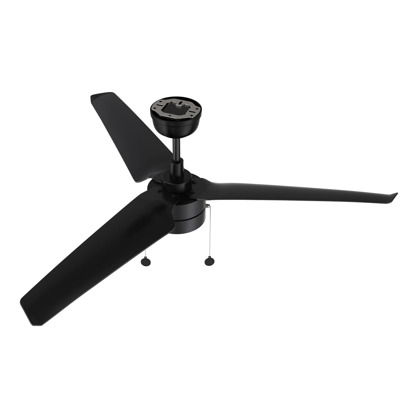 Carro USA REXTON 52 inch 3-Blade Ceiling Fan with Pull Chain - Black/Black