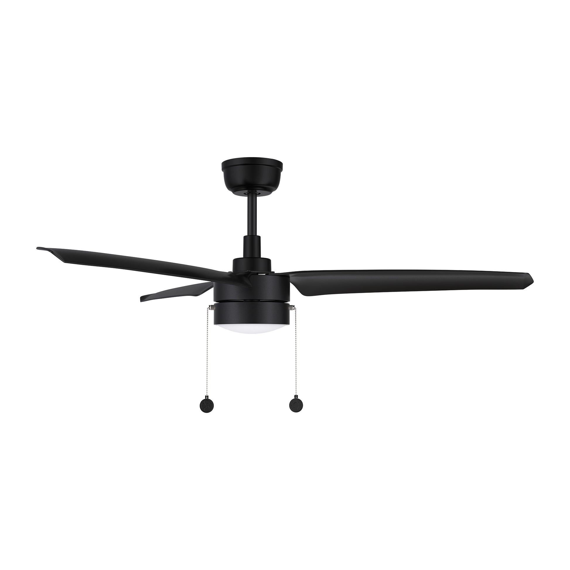 Carro USA REXTON 52 inch 3-Blade Ceiling Fan with Pull Chain - Black/Black