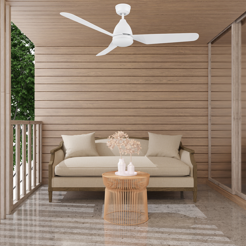 REXTON 52 inch 3-Blade Ceiling Fan with Pull Chain - White