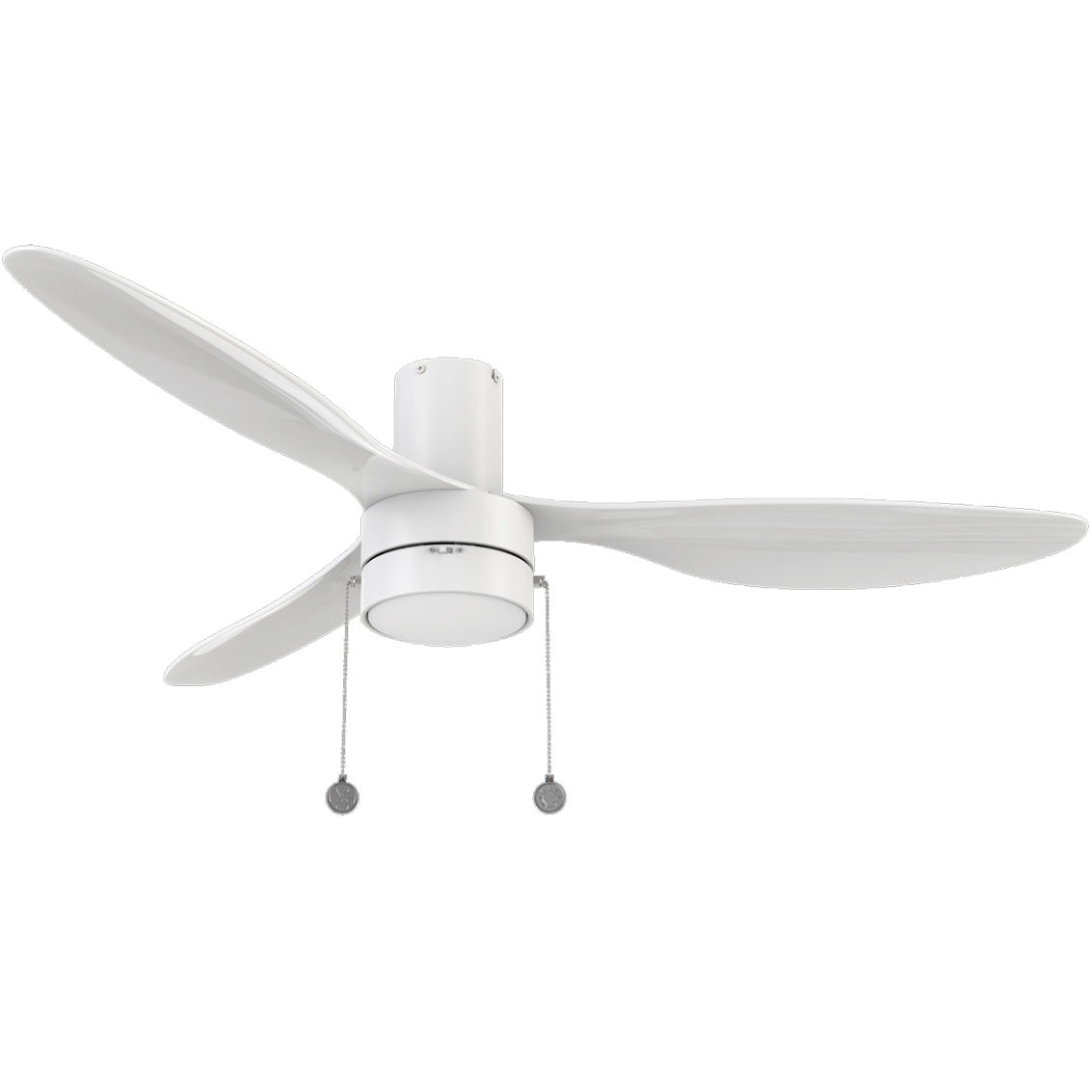 Carro USA HAVEN 52 inch 3-Blade Flush Mount Ceiling Fan with LED Light Kit & Pull Chain - White/White