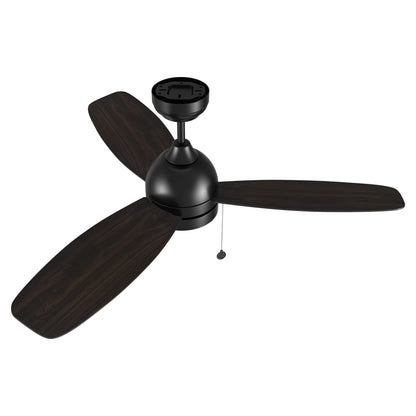 Carro USA GREENWOOD 52 inch 3-Blade Ceiling Fan with Pull Chain - Black/Walnut & Barnwood Reversible Blades