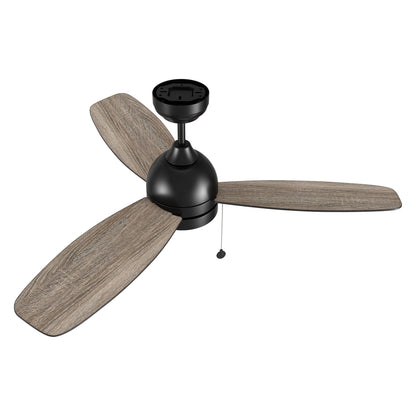 Carro USA GREENWOOD 52 inch 3-Blade Ceiling Fan with Pull Chain - Black/Walnut & Barnwood Reversible Blades