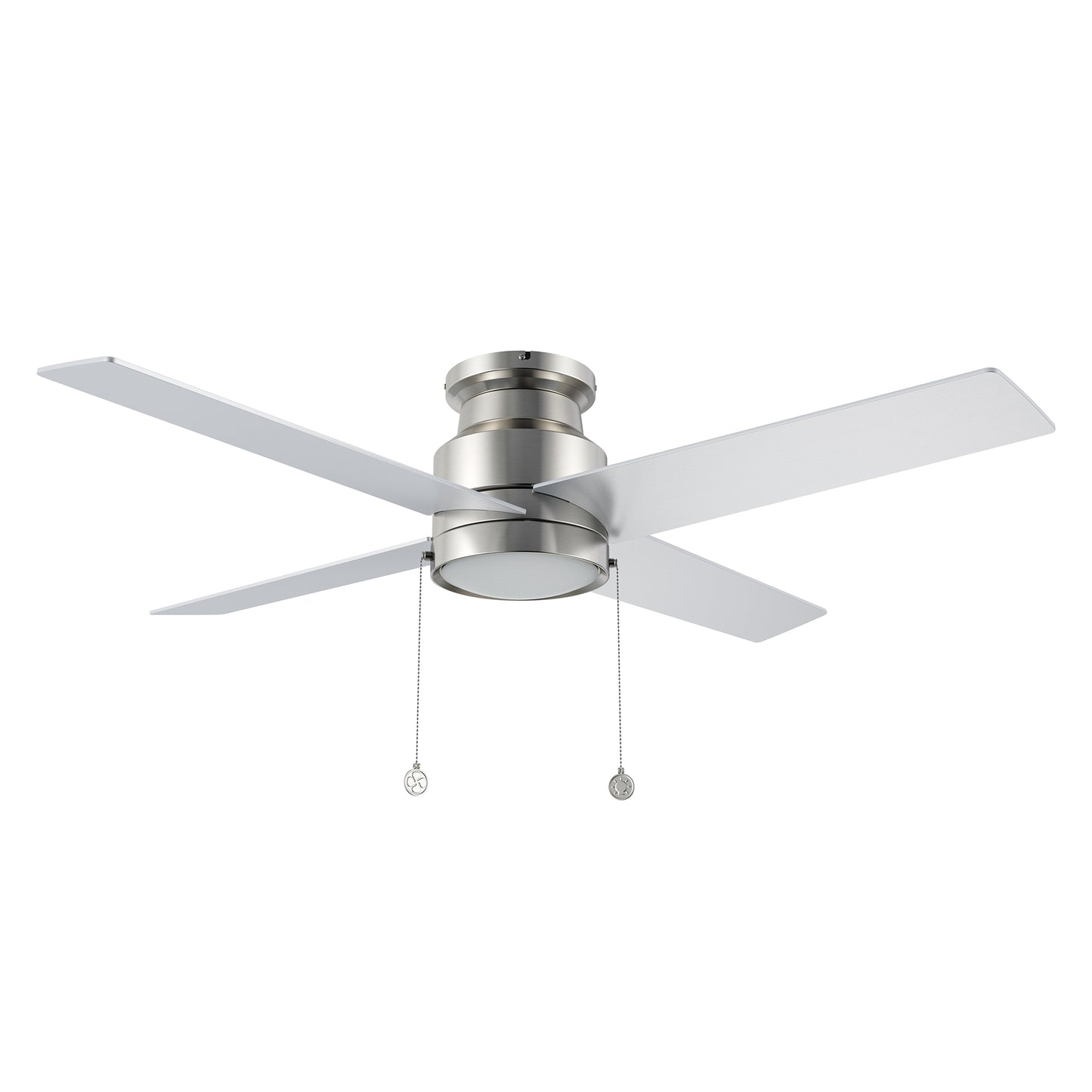 ASCOTT 52 inch 4-Blade Flush Mount Ceiling Fan with Pull Chain