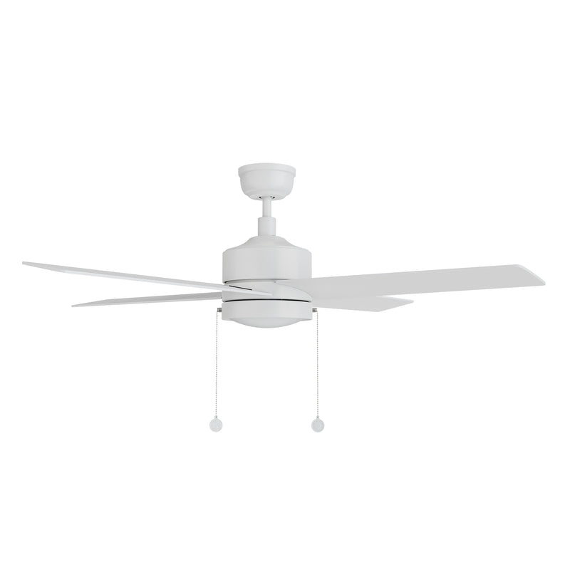 ASCOTT 52 inch 4-Blade Ceiling Fan with Pull Chain - White/White