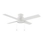 ASCOTT 52 inch 4-Blade Flush Mount Ceiling Fan with Pull Chain