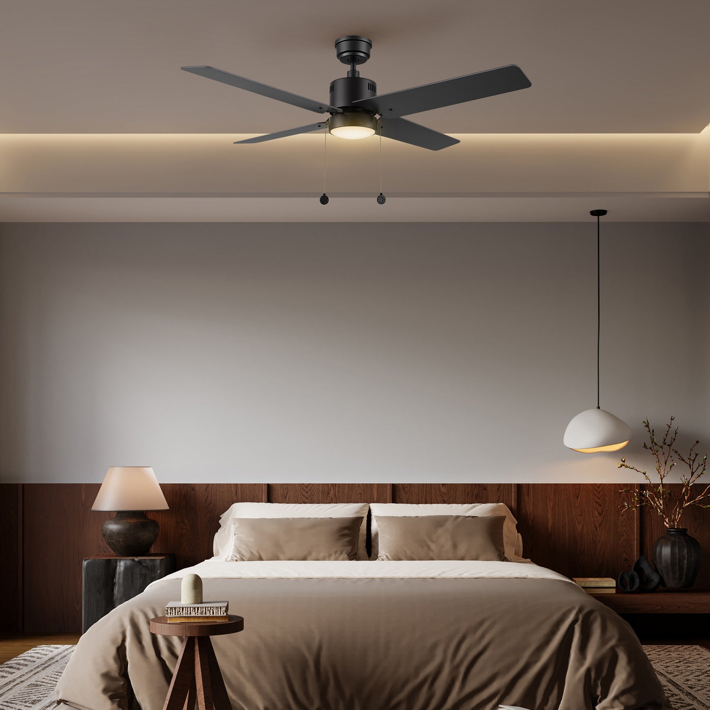 APEX 52 inch 4-Blade Ceiling Fan with Pull Chain