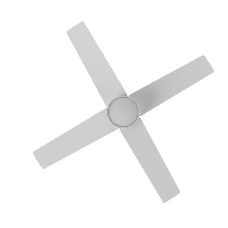 ASCOTT 52 inch 4-Blade Ceiling Fan with Pull Chain - White/White (No light)