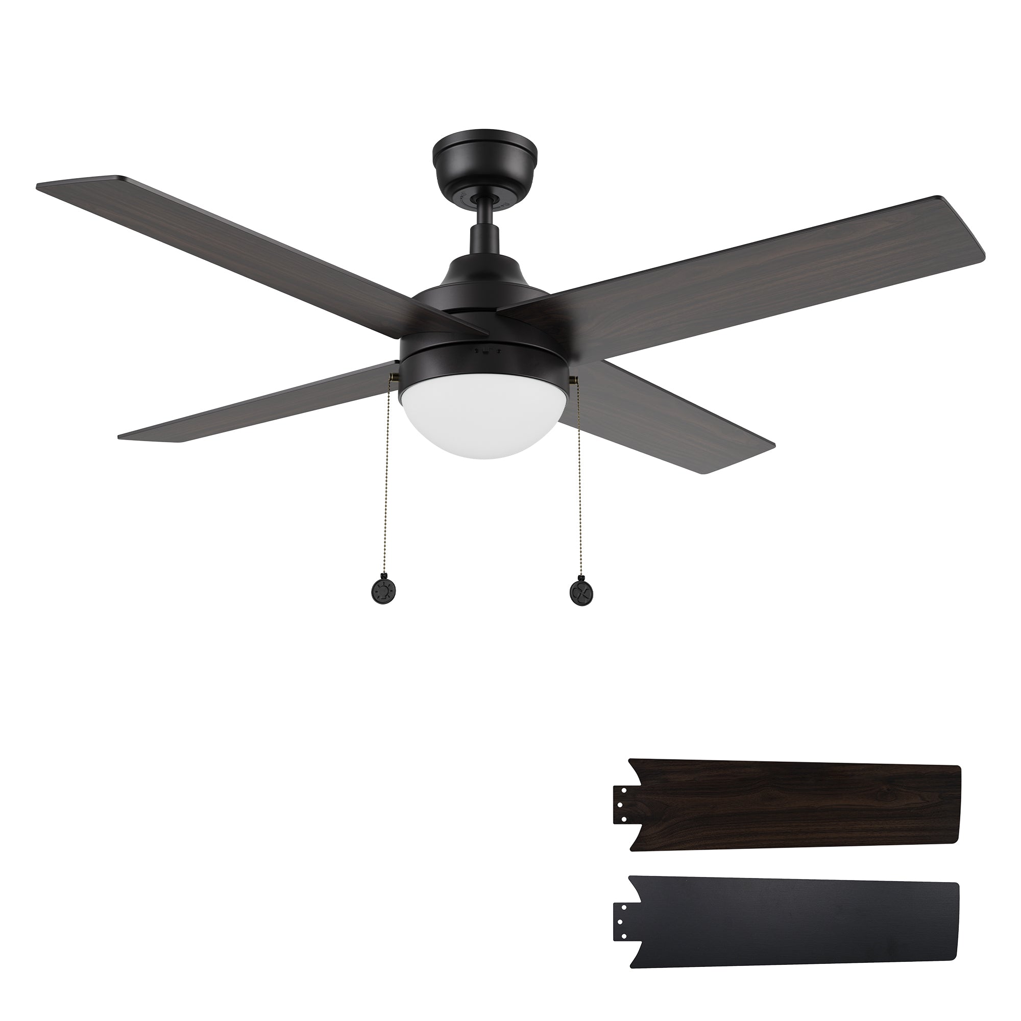 MALTA 52 inch 4-Blade Ceiling Fan with LED Light & Pull Chain