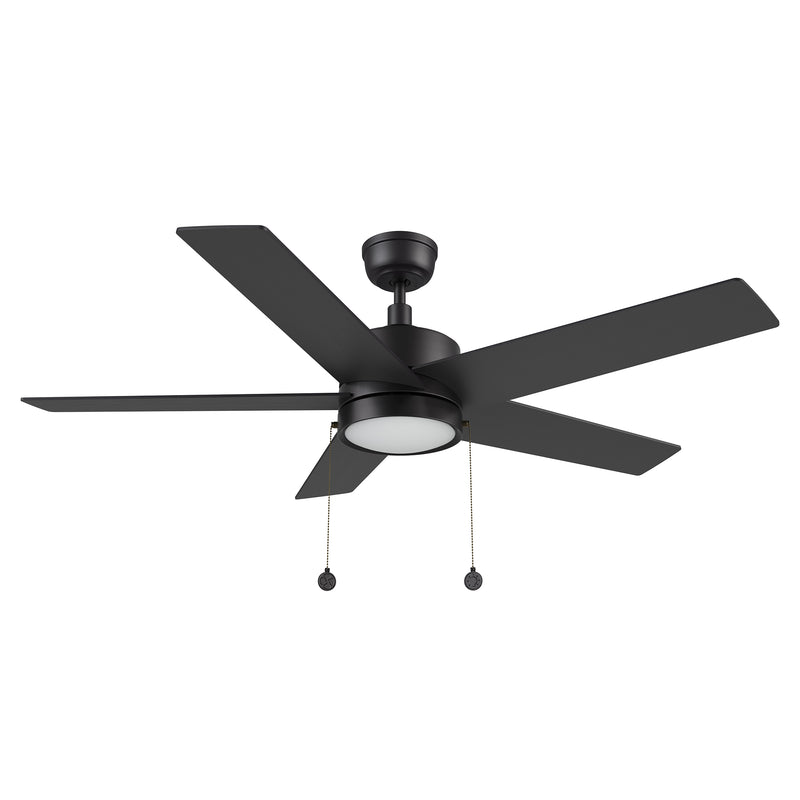 Carro USA ASCOTT 52 inch 5-Blade Ceiling Fan with Pull Chain - Black/Black