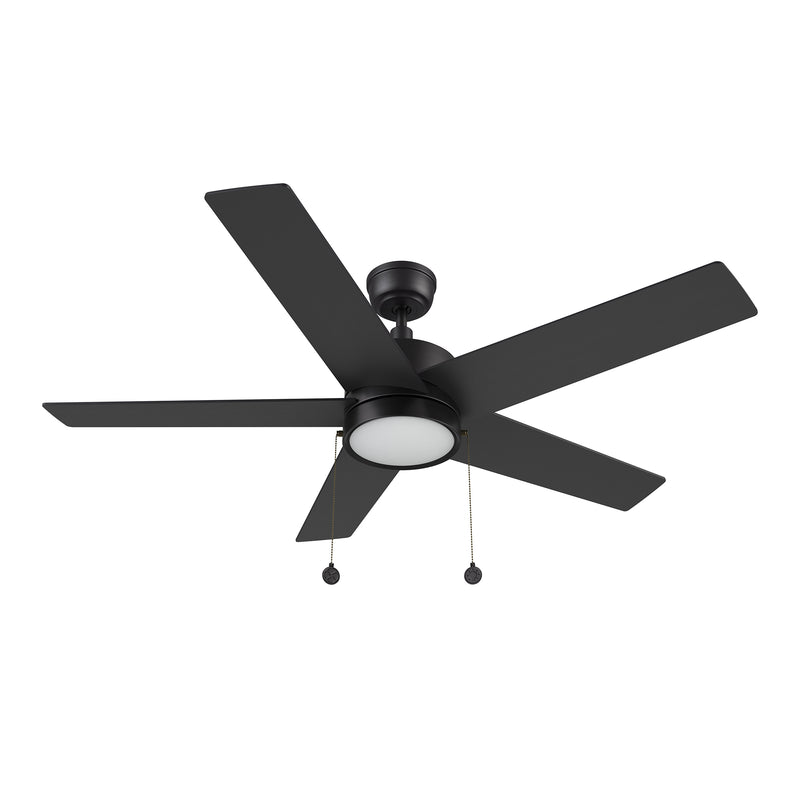 Carro USA ASCOTT 52 inch 5-Blade Ceiling Fan with Pull Chain - Black/Black