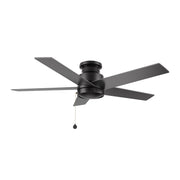 ASCOTT 52 inch 5-Blade Flush Mount No Light Ceiling Fan with Pull Chain