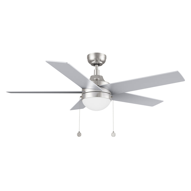 MALTA 52 inch 3-Blade Ceiling Fan with Pull Chain - Brushed Nickel/Silver