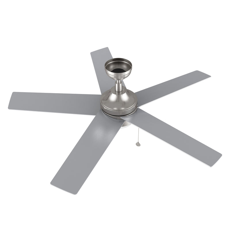 MALTA 52 inch 3-Blade Ceiling Fan with Pull Chain - Brushed Nickel/Silver