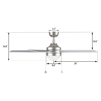 MALTA 52 inch 5-Blade Ceiling Fan with Pull Chain