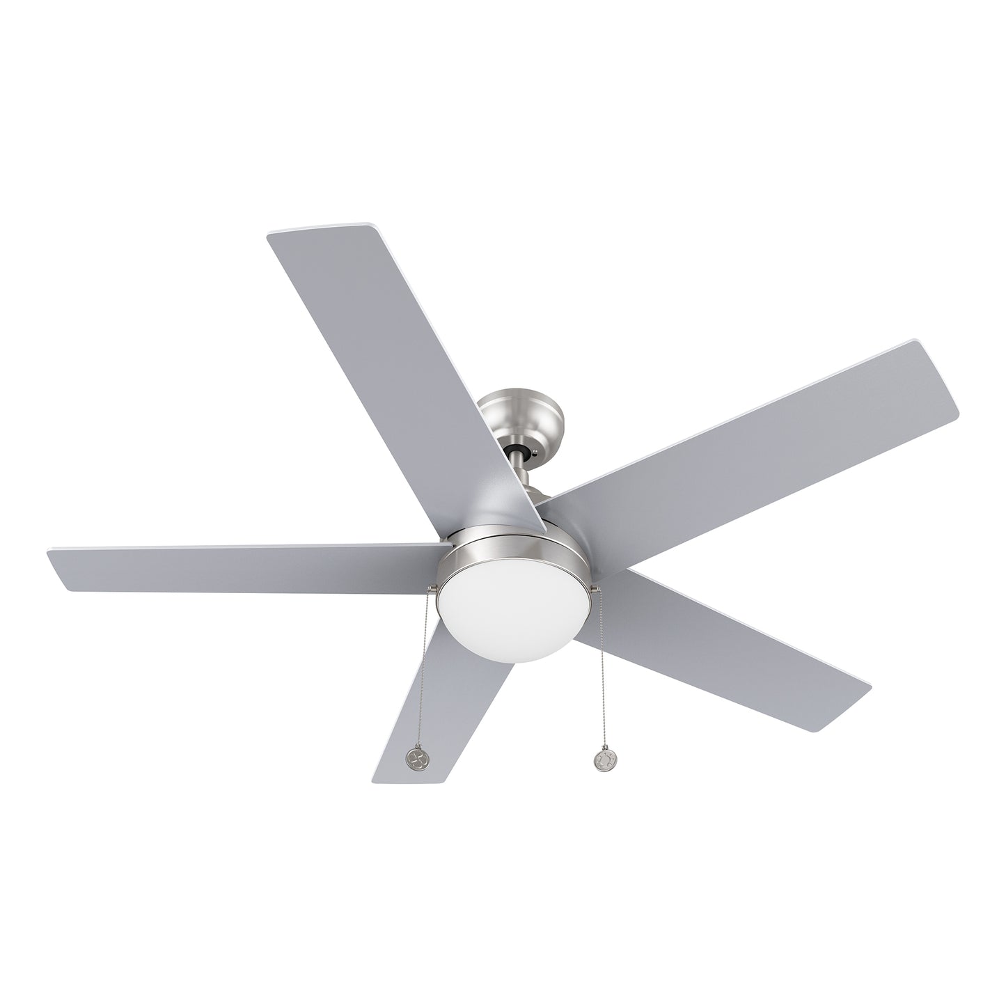 MALTA 52 inch 3-Blade Ceiling Fan with Pull Chain - Brushed Nickel/Silver